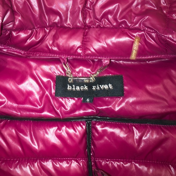 Black Rivet Plum Color Puffer Jacket - Picture 3 of 5